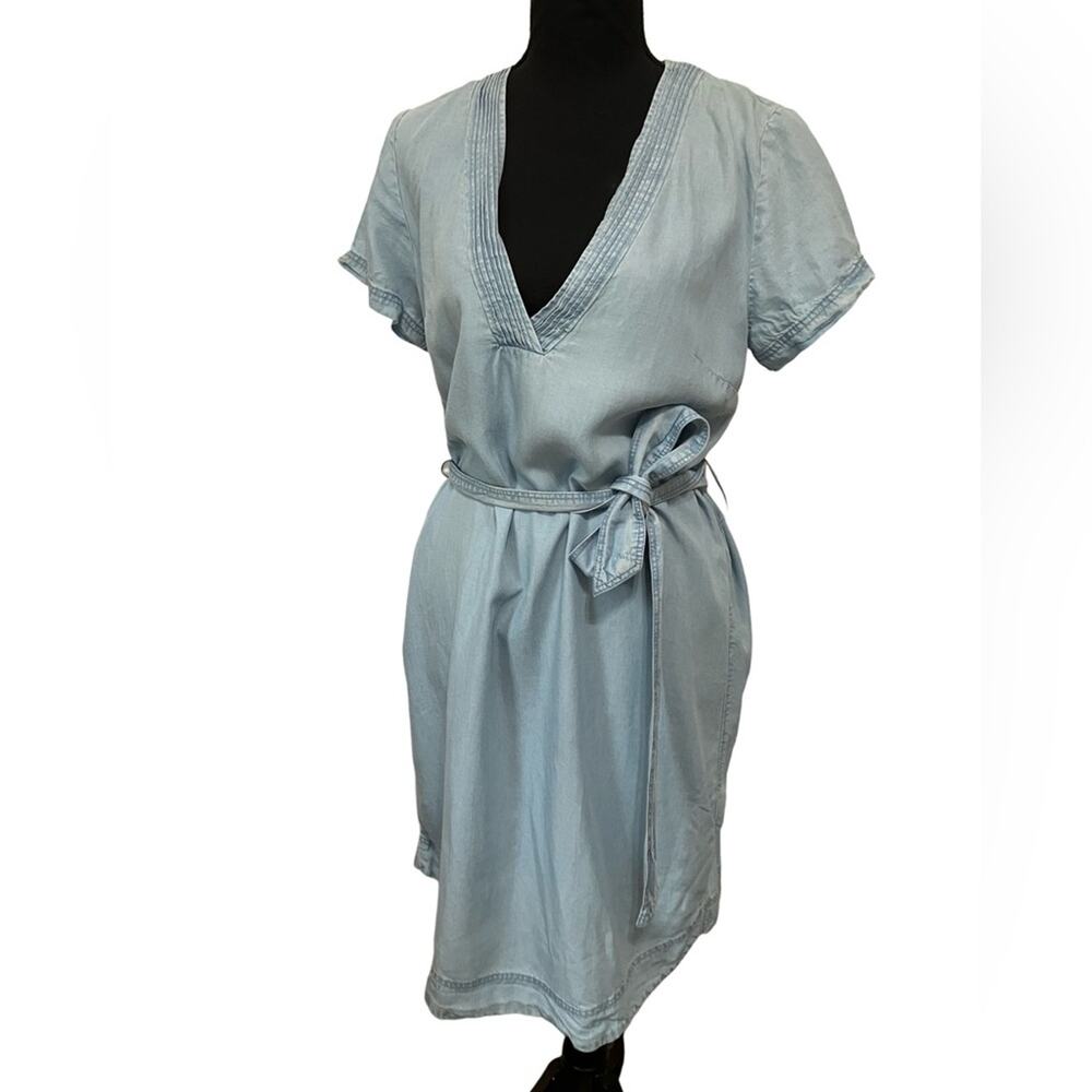 H&M Chambray Blue Shift Dress Size S